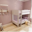 Medium height bunk bed with front ladder